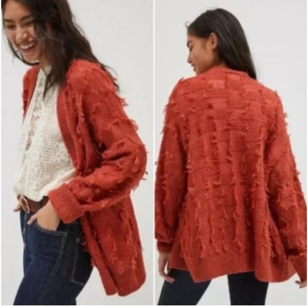 Fluffy orange Maeve by Anthropologie sweater, size M/L
